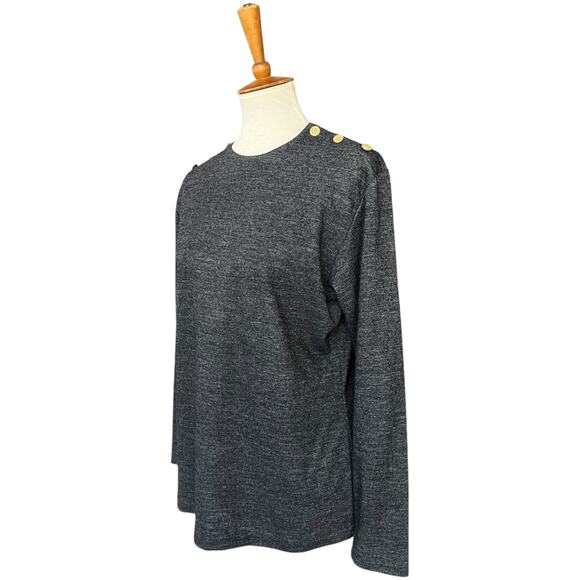 Vintage 90s La Chine Classic 100% Wool Classic Gold Button Sweater Size Large - Picture 5 of 7